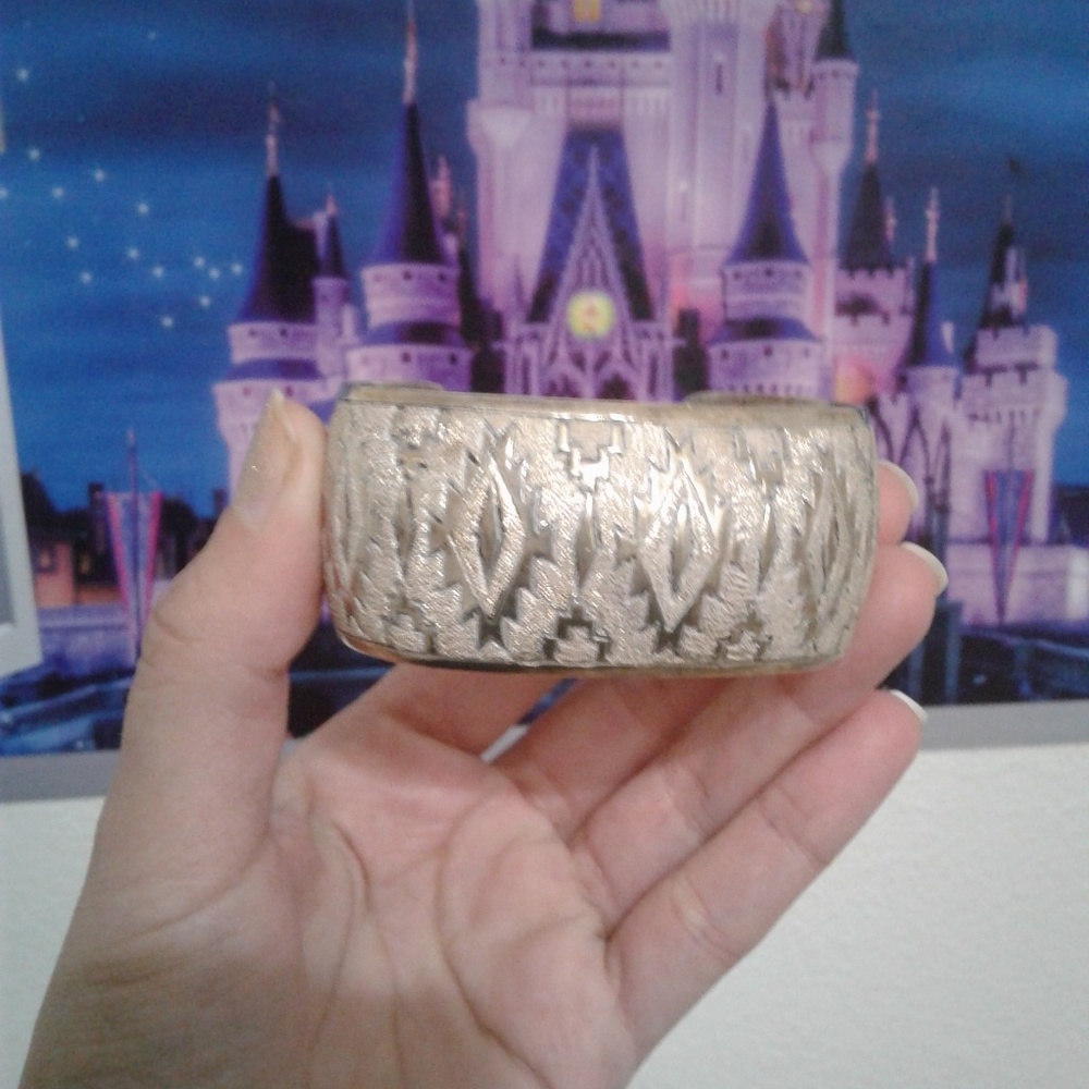 Native Indian Vintage Bracelet Sterling Silver Gol